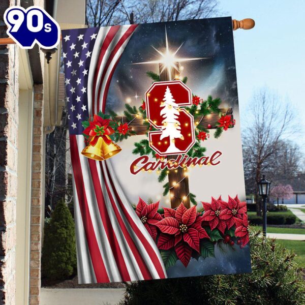 NCAA Stanford Cardinal Football Team Cross Christmas Garden Flag