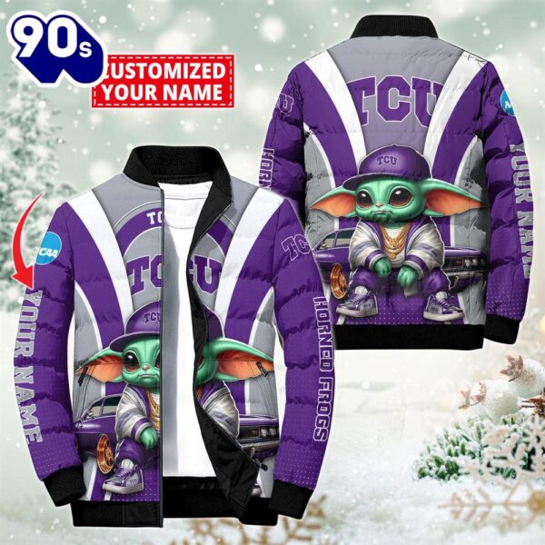 NCAA TCU Horned Frogs Sport Baby Yoda Puffer Jacket For Fans – NCAA Puffer Jacket