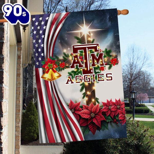 NCAA Texas A&ampM Aggies Football Team Cross Christmas Garden Flag