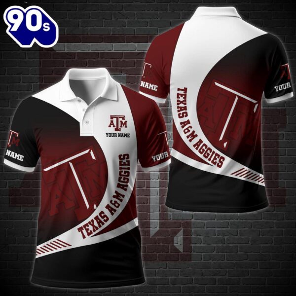 NCAA Texas A&M Aggies Team Polo Shirt Custom Your Name  Gift Christmas