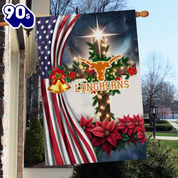 NCAA Texas Longhorns Football Team Cross Christmas Garden Flag