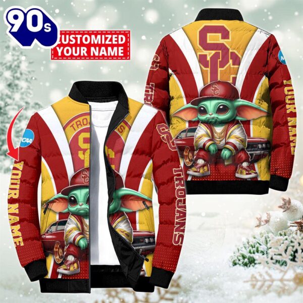 NCAA USC Trojans Sport Baby Yoda Puffer Jacket For Fans – NCAA Puffer Jacket