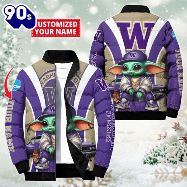 NCAA Washington Huskies Sport Baby Yoda Puffer Jacket For Fans – NCAA Puffer Jacket