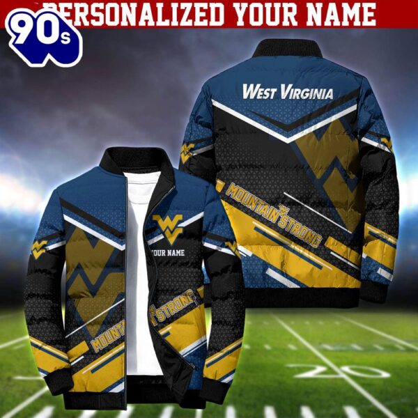 NCAA West Virginia Mountaineers Puffer Jacket Personalized Your Name – Sport Puffer Jacket