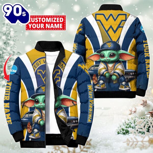 NCAA West Virginia Mountaineers Sport Baby Yoda Puffer Jacket For Fans – NCAA Puffer Jacket