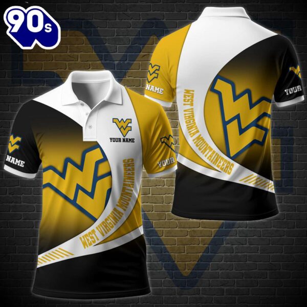 NCAA West Virginia Mountaineers Team Polo Shirt Custom Your Name  Gift Christmas