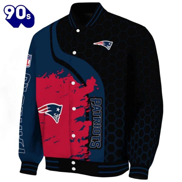 New England Patriots Hexagonal Pattern Blue Black Jacket