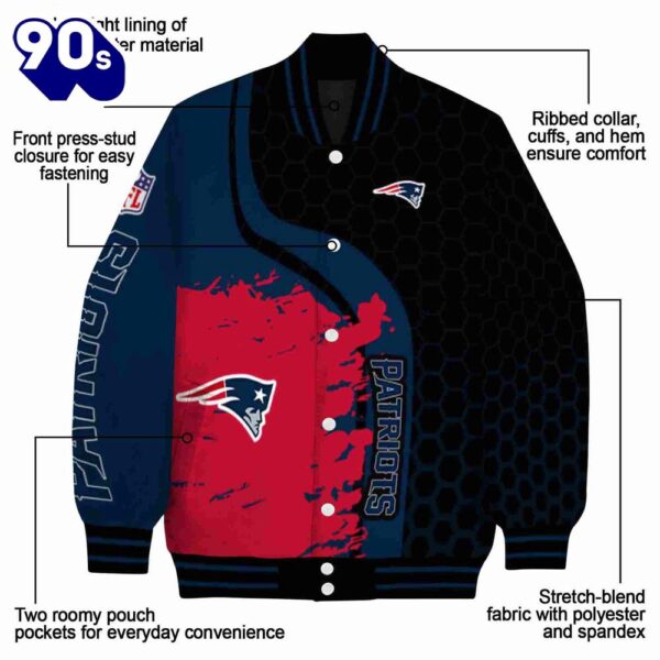 New England Patriots Hexagonal Pattern Blue Black Jacket