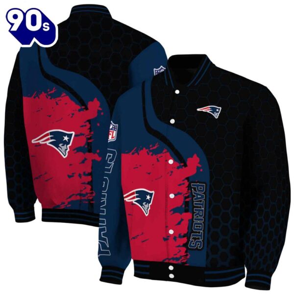 New England Patriots Hexagonal Pattern Blue Black Jacket