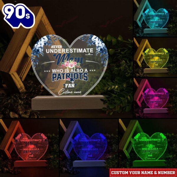 New England Patriots NFL Personalized 3D Led Light Gift For Mom  – Christmas Night Light