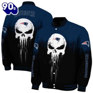 New England Patriots Punisher Skull Blue Black White Jacket