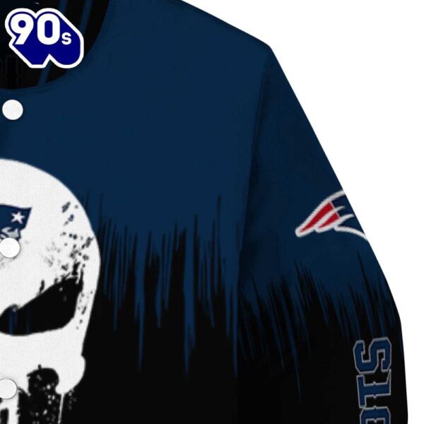 New England Patriots Punisher Skull Blue Black White Jacket