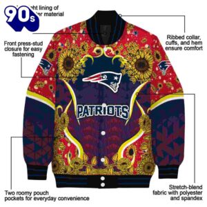 New England Patriots Sunflower Bloom Blue Yellow Jacket