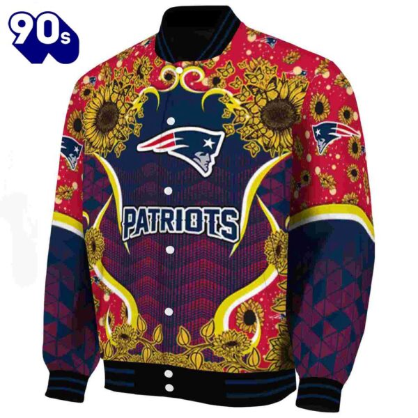 New England Patriots Sunflower Bloom Blue Yellow Jacket