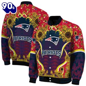 New England Patriots Sunflower Bloom Blue Yellow Jacket