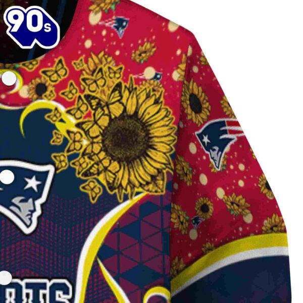 New England Patriots Sunflower Bloom Blue Yellow Jacket