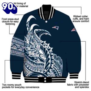 New England Patriots Tribal Art Blue White Black Jacket