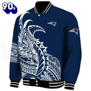 New England Patriots Tribal Art Blue White Black Jacket