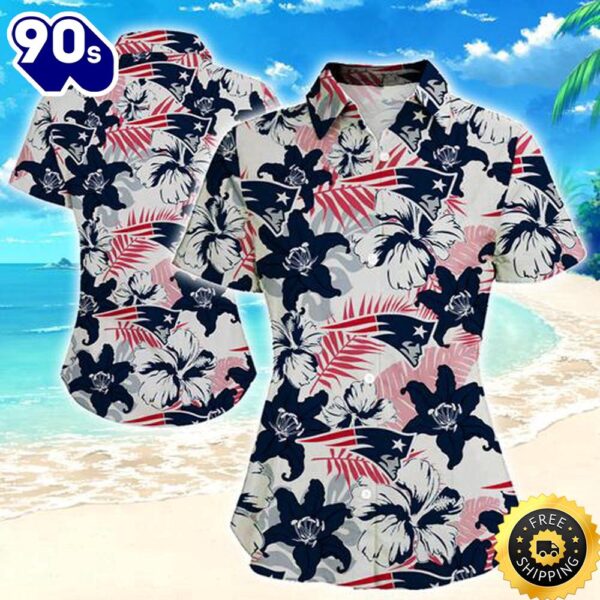 New England Patriots Women Hawaiian Shirt Summer Button Up