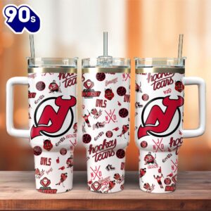 New Jersey Devils Ice Hockey NHL Sport Custom Stanley Quencher 40oz Stainless Steel Tumbler  – NHL Tumbler 40oz