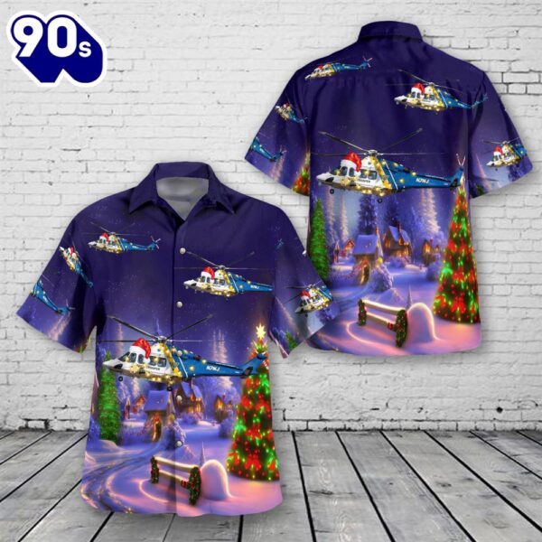 New Jersey State Police AgustaWestland AW139 N7NJ Christmas Hawaiian Shirt