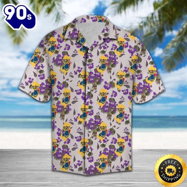 New Jersey Violet Hawaiian Shirt Summer Button Up