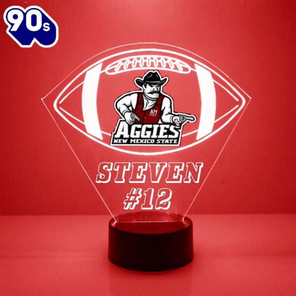 New Mexico State Aggies Football Led Sports Fan Lamp Custom Light Gift Christmas