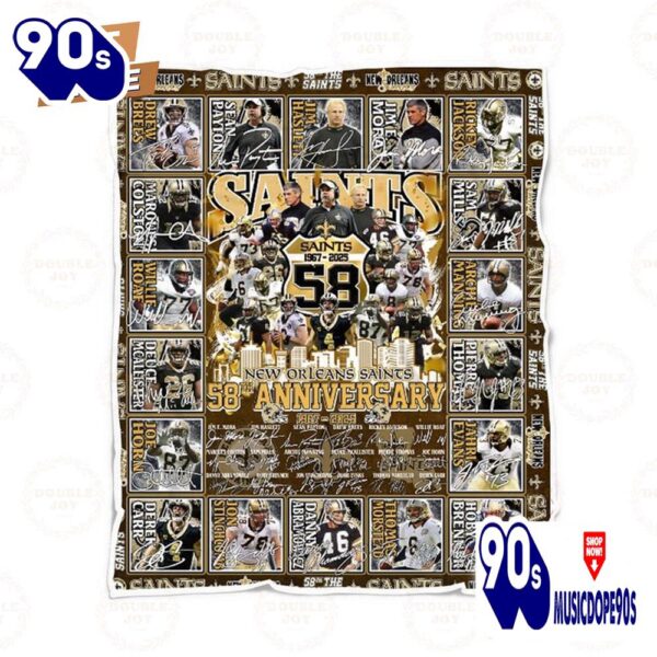 New Orleans Saints 58th Anniversary 1967-2025 Blanket