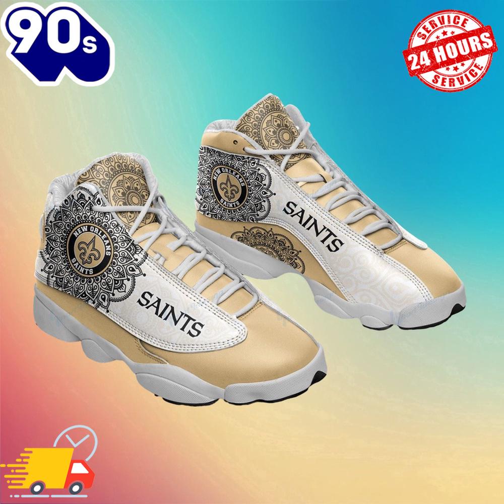 New Orleans Saints Air Jordan 13 Sneakers V1 New Orleans Saints Air Jordan 13 Sneakers V1