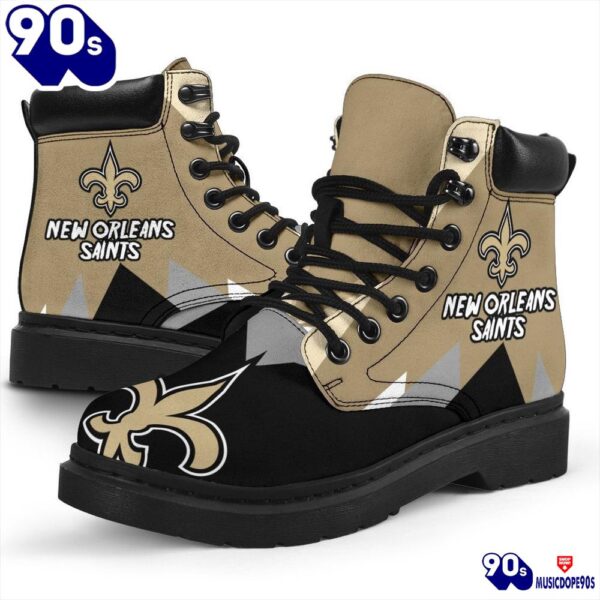 New Orleans Saints All Season Boots  Casual Shoes  Vegan Leather Custom Boot Shoes