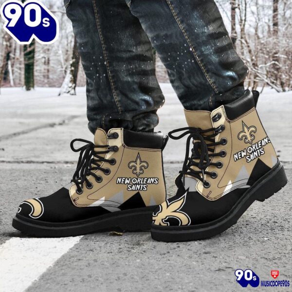 New Orleans Saints All Season Boots  Casual Shoes  Vegan Leather Custom Boot Shoes