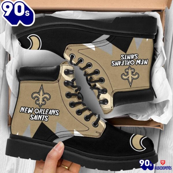 New Orleans Saints All Season Boots  Casual Shoes  Vegan Leather Custom Boot Shoes