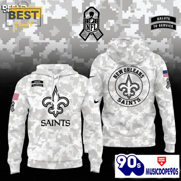 New Orleans Saints Camo 2024 Salute to Service Hoodie, Jogger, Cap