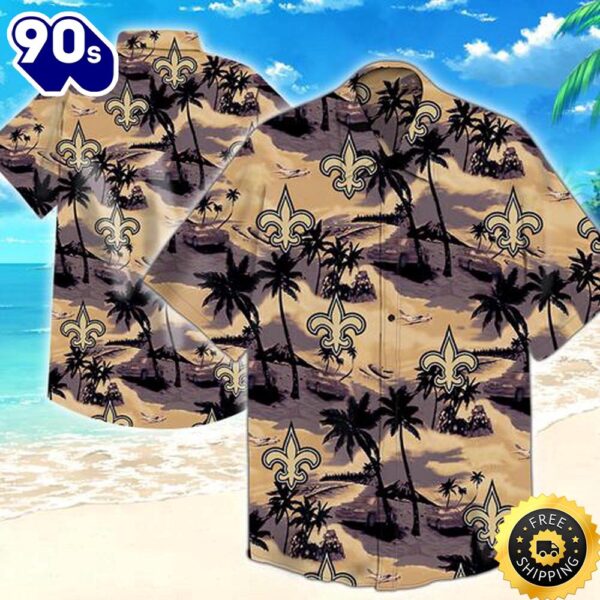 New Orleans Saints Coconut Tree Hawaiian Shirt Summer Button Up