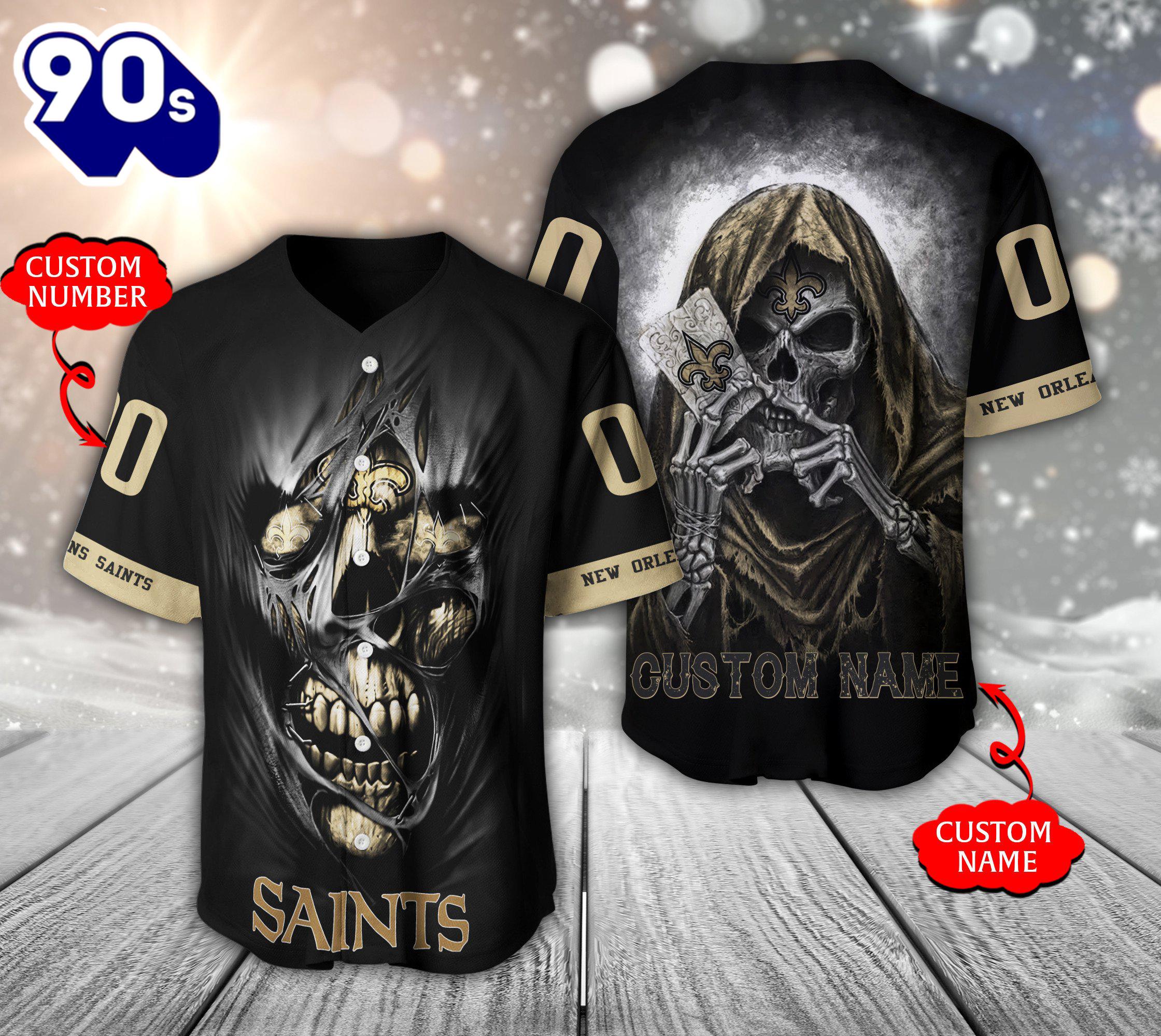 New Orleans Saints NFL 3D Personalized Baseball Jersey Shirt For Fans New Orleans Saints NFL 3D Personalized Baseball Jersey Shirt For Fans
