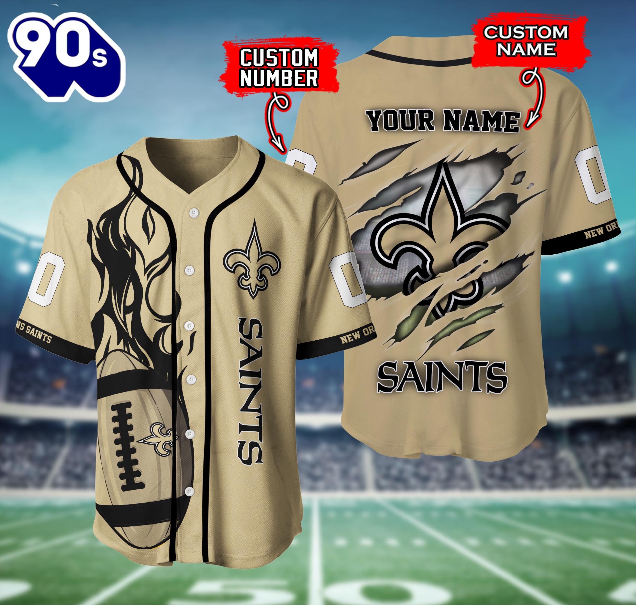 New Orleans Saints NFL 3D Personalized Baseball Shirt For Fans New Orleans Saints NFL 3D Personalized Baseball Shirt For Fans
