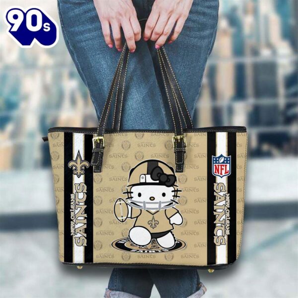 New Orleans Saints NFL Kitty Women Leather Tote Bag   Gift For Christmas