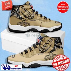 New Orleans Saints NFL Logo Air Jordan 11 Custom Name Shoes