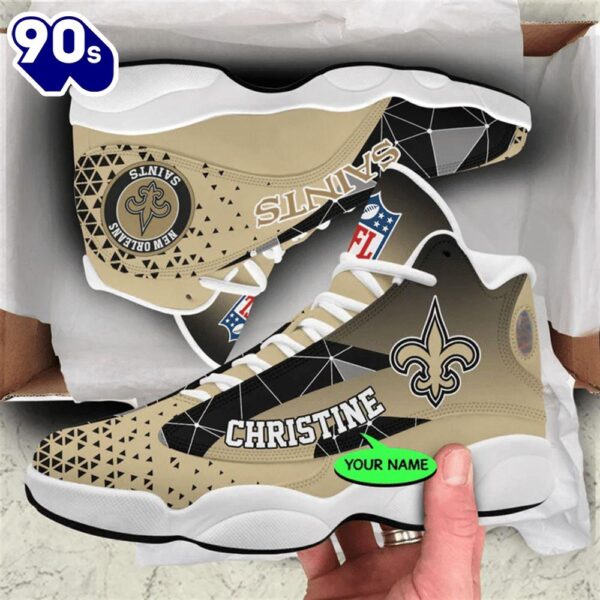 New Orleans Saints NFL Personalized Jordan 13 Shoes