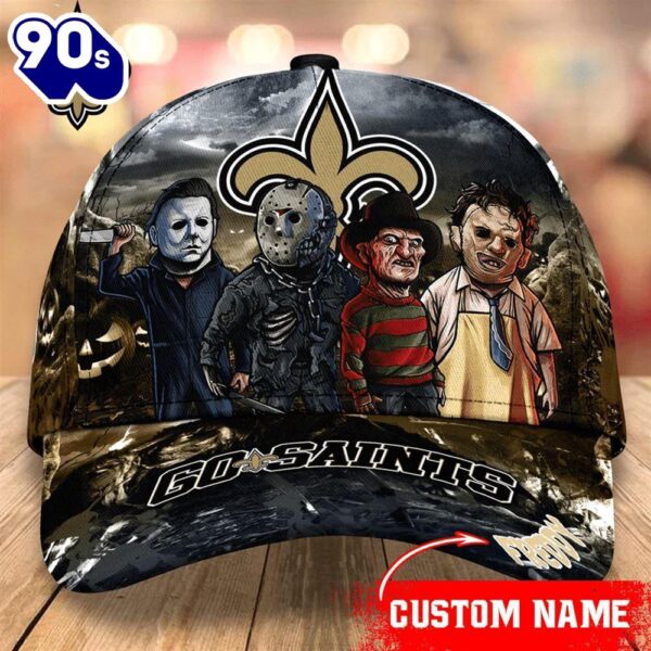 New Orleans Saints  NFL Personalized Trending Cap Mixed Horror Movie Characters