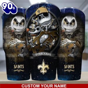 New Orleans Saints NFL-Custom Tumbler Jack The Nightmare Before Christmas