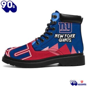 New York Giants All Season Boots Casual Shoes Vegan Leather Custom Boot Shoes