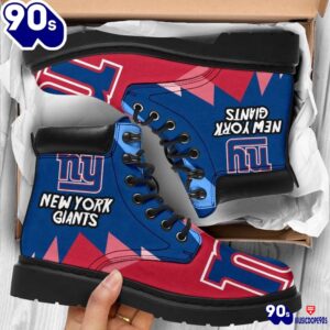 New York Giants All Season Boots Casual Shoes Vegan Leather Custom Boot Shoes