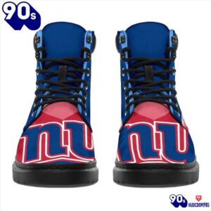 New York Giants All Season Boots Casual Shoes Vegan Leather Custom Boot Shoes