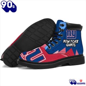 New York Giants All Season Boots Casual Shoes Vegan Leather Custom Boot Shoes