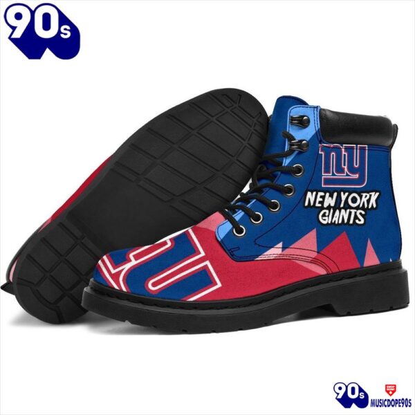 New York Giants All Season Boots  Casual Shoes  Vegan Leather Custom Boot Shoes