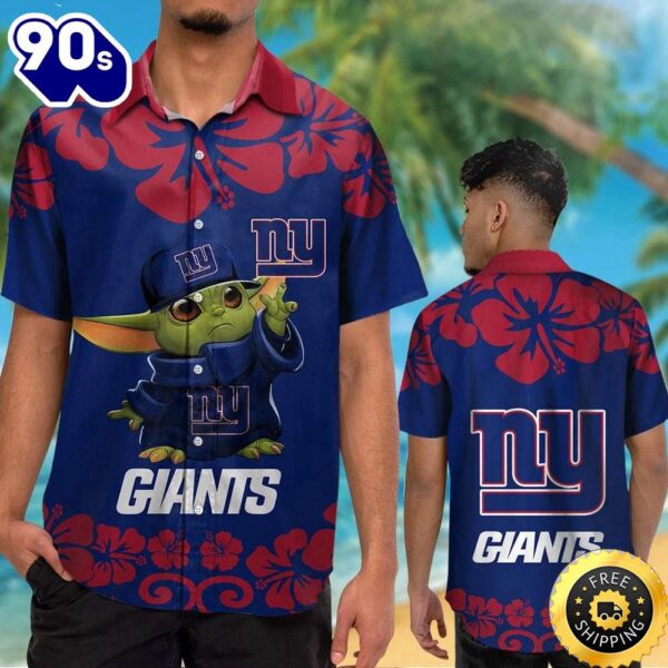 New York Giants Baby Yoda Hawaiian Shirt