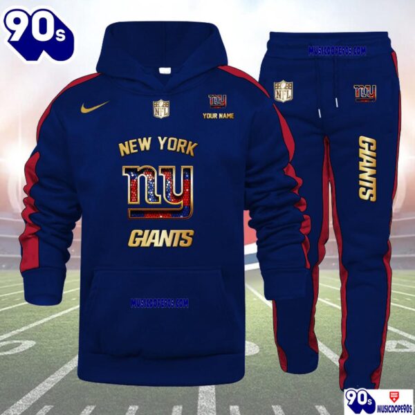 New York Giants NFL 32 Teams Personlized Golden Logo Hoodie Set