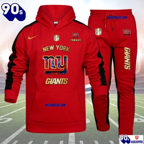 New York Giants NFL 32 Teams Personlized Golden Logo Hoodie Set