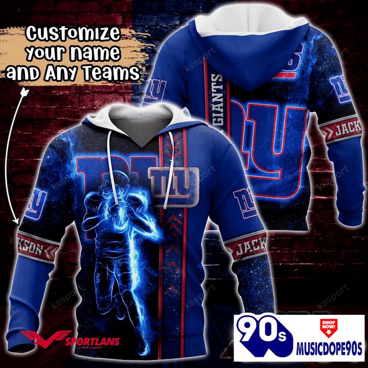 New York Giants NFL Custom Name 3D Hoodie Teams Shirt For Fans New York Giants NFL Custom Name 3D Hoodie Teams Shirt For Fans